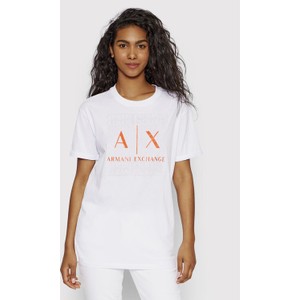 T-shirt Armani Exchange z okrągłym dekoltem w młodzieżowym stylu