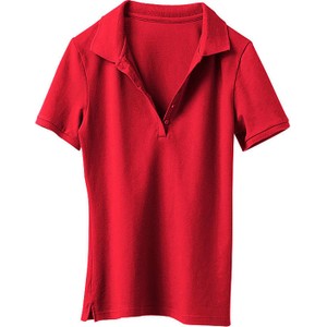Czerwona bluzka Heine z dekoltem w kształcie litery v z krótkim rękawem