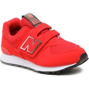 Czerwone buty sportowe dziecięce New Balance na rzepy