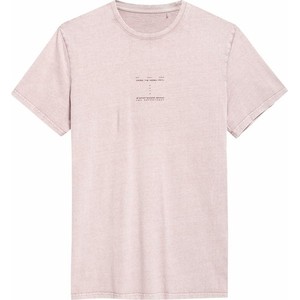 Różowy t-shirt 4F z krótkim rękawem z bawełny