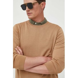 Sweter Hugo Boss z wełny z okrągłym dekoltem w stylu casual