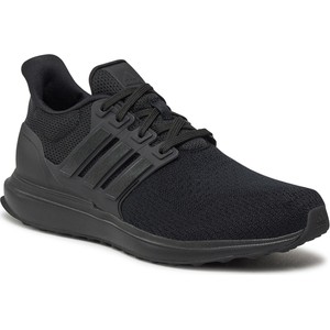 Czarne buty sportowe Adidas z płaską podeszwą sznurowane w sportowym stylu