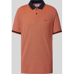 Pomarańczowa koszulka polo Gant w stylu casual z krótkim rękawem z bawełny