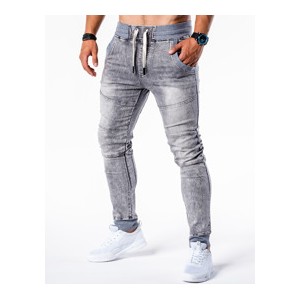 Szare jeansy ombre clothing bez wzorów z poliestru