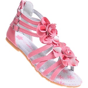 Buty dziecięce letnie Pantofelek24 dla dziewczynek w kwiatki