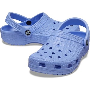 Niebieskie klapki Crocs w stylu casual z płaską podeszwą