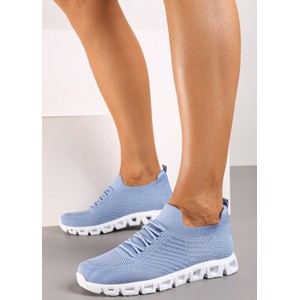 Niebieskie buty sportowe Renee w sportowym stylu sznurowane z płaską podeszwą