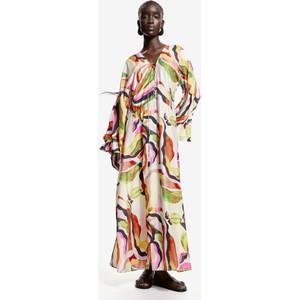 Sukienka H & M trapezowa maxi z długim rękawem