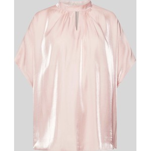 Różowa bluzka More & More w stylu casual z długim rękawem