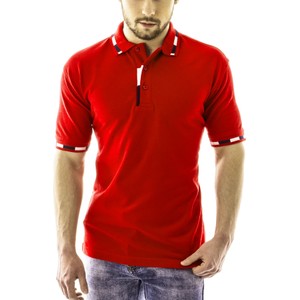Czerwony t-shirt Risardi w stylu casual