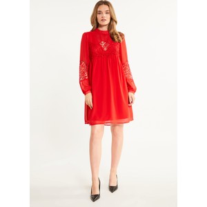 Czerwona sukienka Monnari z długim rękawem mini