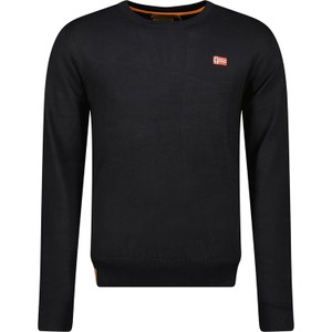 Czarny sweter Geographical Norway w sportowym stylu z okrągłym dekoltem