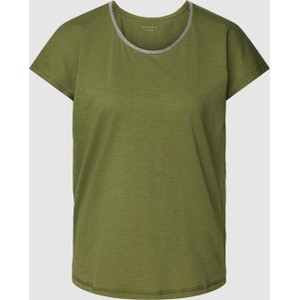 Zielony t-shirt Christian Berg Woman z bawełny w stylu casual z okrągłym dekoltem