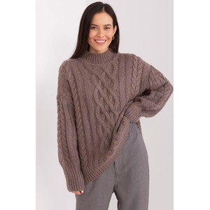 Brązowy sweter Wool Fashion Italia w stylu casual