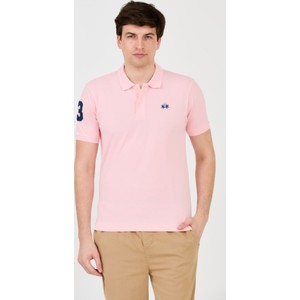 Różowa koszulka polo La Martina z krótkim rękawem w stylu casual