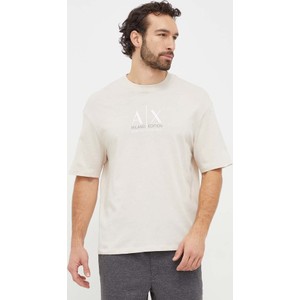 T-shirt Armani Exchange z bawełny z nadrukiem z krótkim rękawem