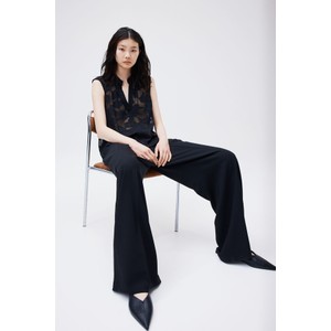 Czarna bluzka H & M w stylu casual z dekoltem w kształcie litery v z tkaniny