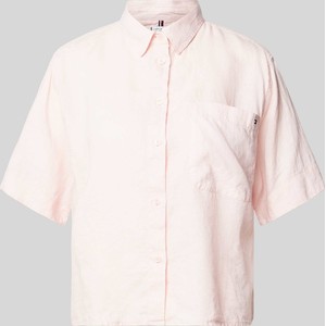 Różowa koszula Tommy Hilfiger z kołnierzykiem w stylu casual