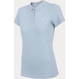 Niebieska bluzka 4F z krótkim rękawem w sportowym stylu z dekoltem w kształcie litery v