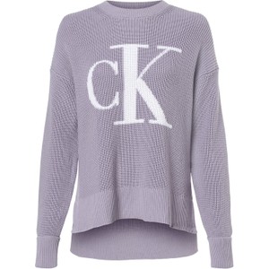 Fioletowy sweter Calvin Klein z bawełny