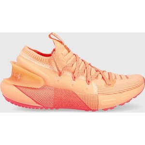 Pomarańczowe buty sportowe Under Armour z płaską podeszwą sznurowane w sportowym stylu