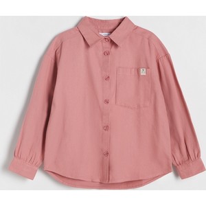 Różowa koszula dziecięca Reserved z bawełny