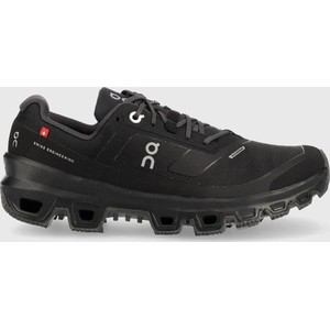 Czarne buty sportowe On-running sznurowane w sportowym stylu z płaską podeszwą