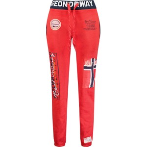 Czerwone spodnie sportowe Geographical Norway w sportowym stylu z dresówki