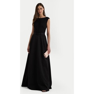 Czarna sukienka Ralph Lauren z okrągłym dekoltem