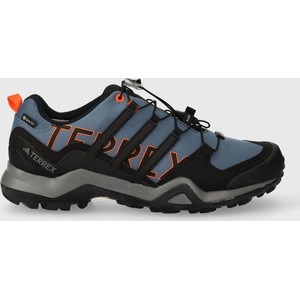 Granatowe buty trekkingowe Adidas sznurowane z goretexu