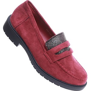 Czerwone buty Pantofelek24.pl z płaską podeszwą