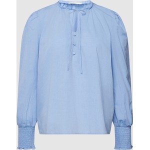 Niebieska bluzka Esprit w stylu casual z bawełny z długim rękawem