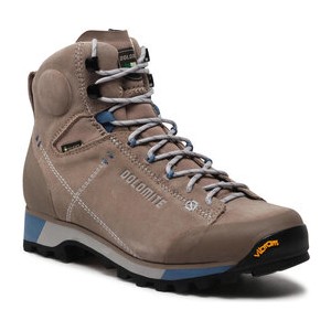 Brązowe buty trekkingowe Dolomite z płaską podeszwą z goretexu
