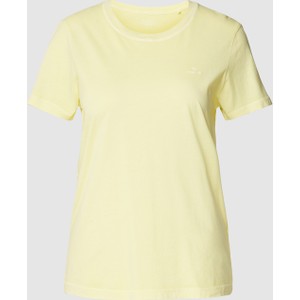 Żółty t-shirt Gant z bawełny
