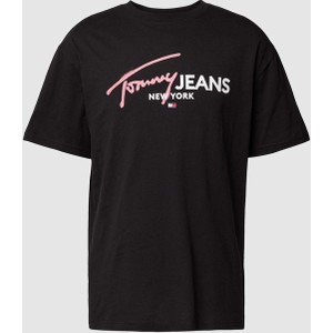 Czarny t-shirt Tommy Jeans z krótkim rękawem