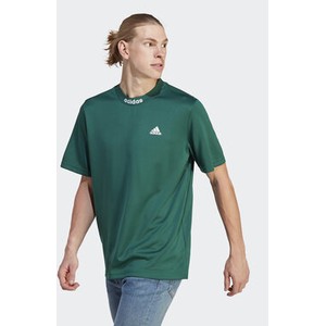 Zielony t-shirt Adidas z krótkim rękawem w sportowym stylu