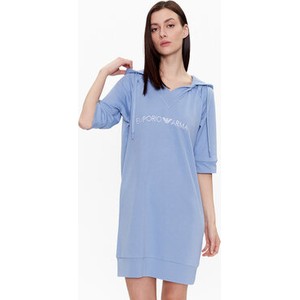 Niebieska sukienka Emporio Armani prosta w stylu casual mini