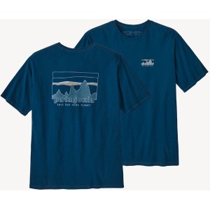 Niebieski t-shirt Patagonia z krótkim rękawem