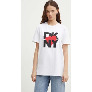 T-shirt DKNY z nadrukiem z okrągłym dekoltem