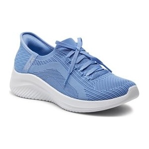 Niebieskie buty sportowe Skechers flex w sportowym stylu z płaską podeszwą