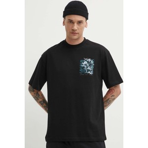 Czarny t-shirt Sixth June w młodzieżowym stylu z nadrukiem z bawełny
