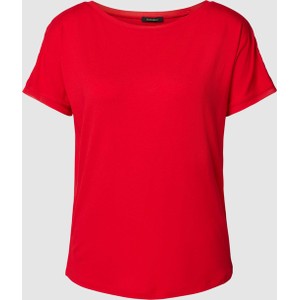 Czerwony t-shirt More & More z krótkim rękawem w stylu casual