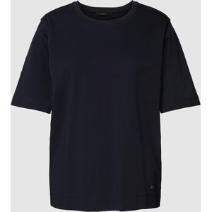 Granatowy t-shirt Windsor z bawełny z krótkim rękawem