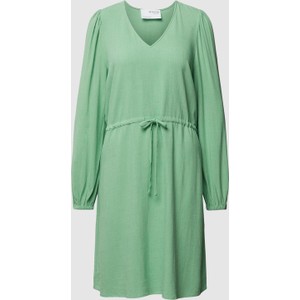 Zielona sukienka Selected Femme z długim rękawem w stylu casual mini