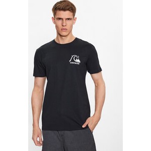 Czarny t-shirt Quiksilver w młodzieżowym stylu z krótkim rękawem