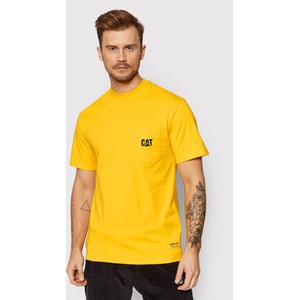 Żółty t-shirt Caterpillar z krótkim rękawem