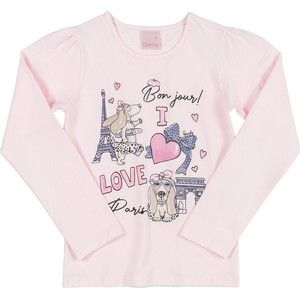 Różowa bluzka dziecięca Quimby z bawełny dla dziewczynek