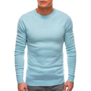 Niebieski sweter Edoti z okrągłym dekoltem