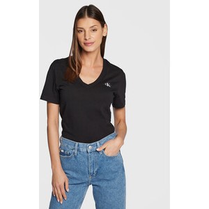 T-shirt Calvin Klein z krótkim rękawem z dekoltem w kształcie litery v w stylu casual