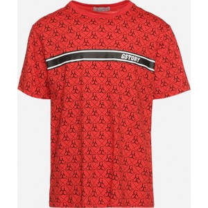 Czerwony t-shirt born2be w młodzieżowym stylu z krótkim rękawem z bawełny